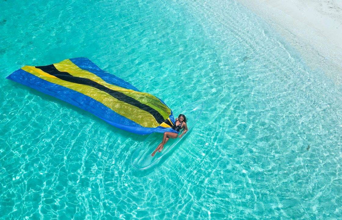 Clear Kayak Floating Dress Photoshoot in Nassau, Bahamas